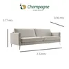 SOFA 3 CUERPOS - TAPIZADO TELA CLARA - PATA ALUMINIO en Beige - Sillones y sofás, Uruguay | Champagne Home, vista 2 de 5