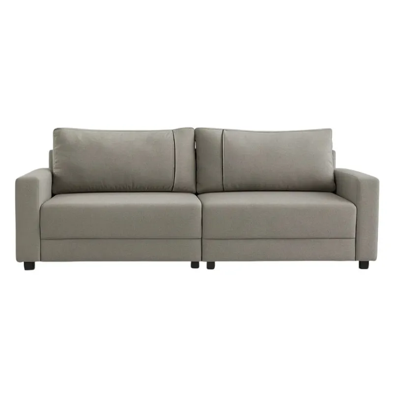 SOFA 4 CUERPOS - TAPIZADO EN TELA GRIS CLARO CON PUNTOS NEGRO Y CRUDOS en Gris - Sillones y sofás, Uruguay | Champagne Home