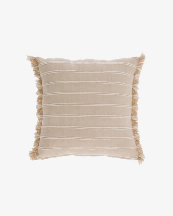 Almohadón Sweeney 100% algodón - rayas blanco y beige 45 x 45 cm en Beige, Uruguay | Kavehome