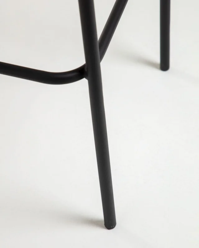 Taburete Lambton de cuerda - negro y acero con acabado negro altura 74 cm en Negro - Butacas, banquetas y puffs, Uruguay | Kavehome, vista 6