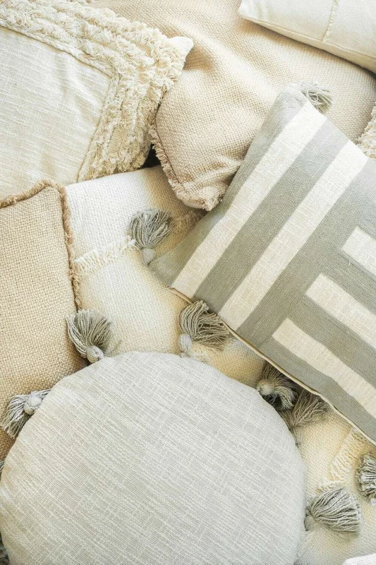 ALMOHADON 100% ALGODON REDONDO - CRUDO - 45 CMS en Blanco - Textiles, Uruguay | La Iberica, vista 3