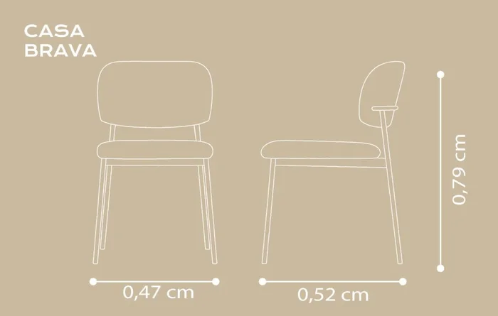 Silla Regina en Eco Cuero Caramelo / Acero Negro - Sillas, Uruguay | Casa Brava, vista 3