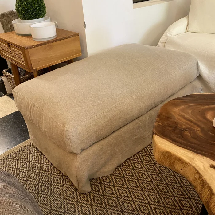 PUFF BISCARROSSE LINO FFRANCES 100X60 BEIGE en Beige - Butacas, banquetas y puffs, Uruguay | Masinfinito Casa, vista 2