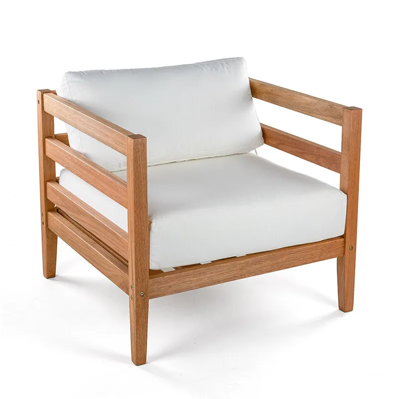 POLTRONA CANNES RIPADA Y ACQUABLOCK CRUDO 86x74x66CM JATOBA - Muebles para el exterior, Uruguay | Vinibel