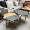 Mesa de Centro Idea (Mármol Gris/Marrón Claro y Hierro Dorado) - Mesas de living, Uruguay | Berna home, vista 3 de 3