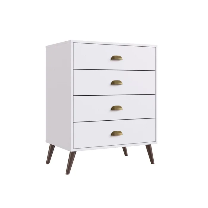Comodas Cajoneras 4 Cajones Living Dormitorio Compacta en Blanco - Cómodas, Uruguay | Lais Muebles