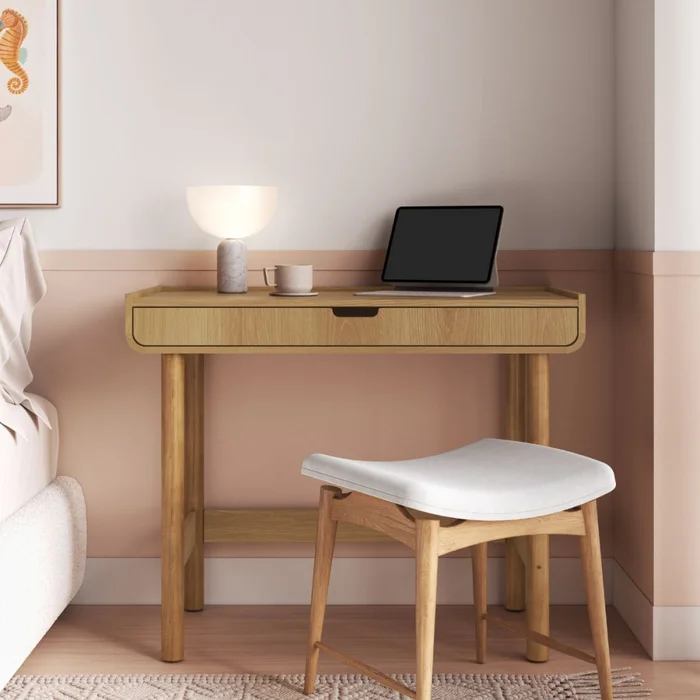 Escritorio Aura - 1 cajón - Natural en Marrón - Escritorios, Uruguay | Nyr, vista 2