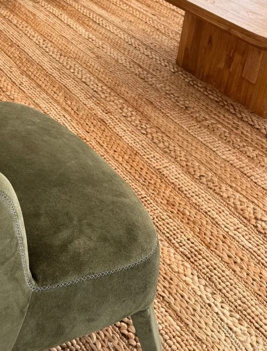 ALFOMBRA NUDOS/ESPIGA YUTE en Madera natural - Alfombras, Uruguay | Más Infinito Casa