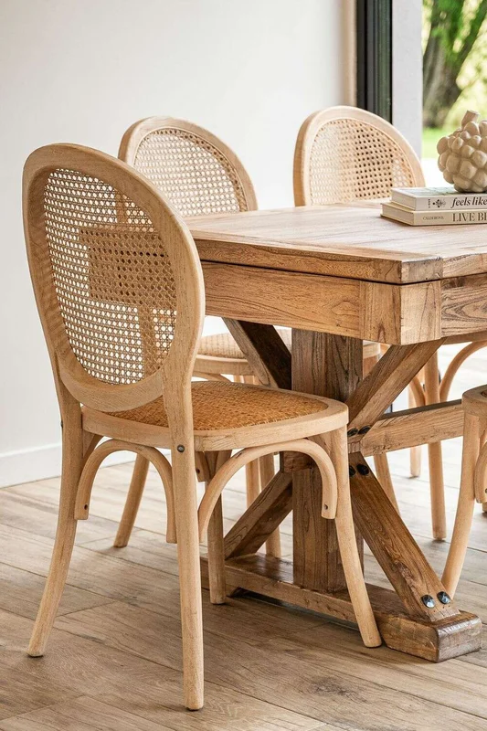 MESA COMEDOR EXTENSIBLE - 1.40 A 1.90 MTS - OLMO en Madera natural - Mesas de comedor, Uruguay | La Iberica, vista 19