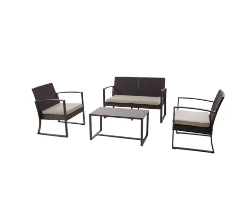 Juego De Living Exterior Mendoza 2+1+1 en Marrón - Muebles para el exterior, Uruguay | Albanés