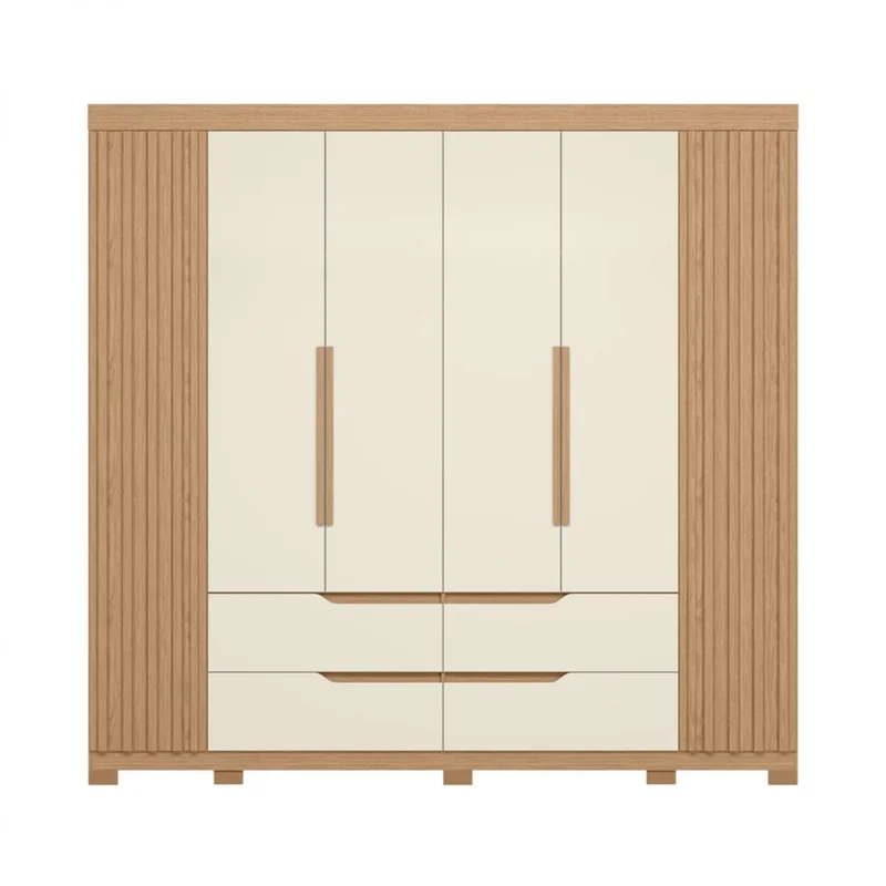 Ropero 6 puertas 4 cajones - Doble Casal - Beige en Marrón - Roperos y placares, Uruguay | Rústico Hogar, vista 4