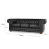 Sillón de cuero 3 Cuerpos Chesterfield en Negro - Sillones y sofás, Uruguay | Nario Hogar, vista 4 de 4