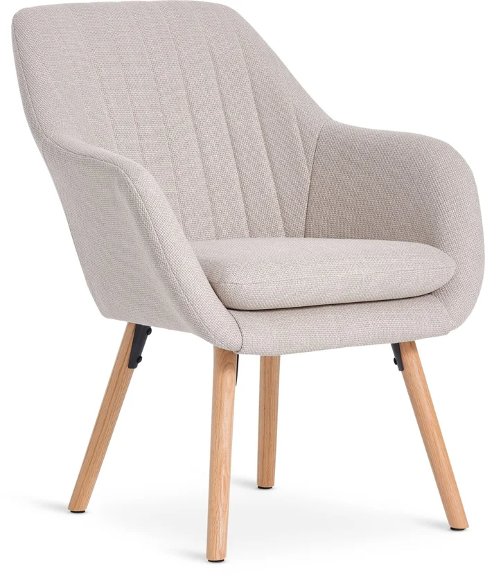 Sillón UDSBJERG tela 1 cuerpo beige/roble en Beige - Butacas, banquetas y puffs, Uruguay | JYSK, vista 2
