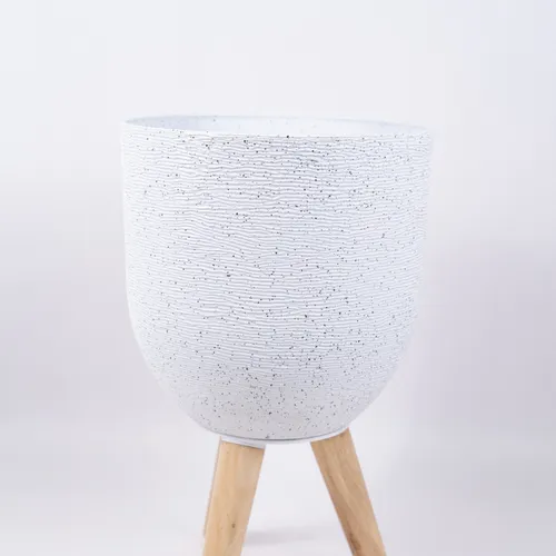 Maceta Teli - Blanco en Blanco - Decoración, Uruguay | Indian