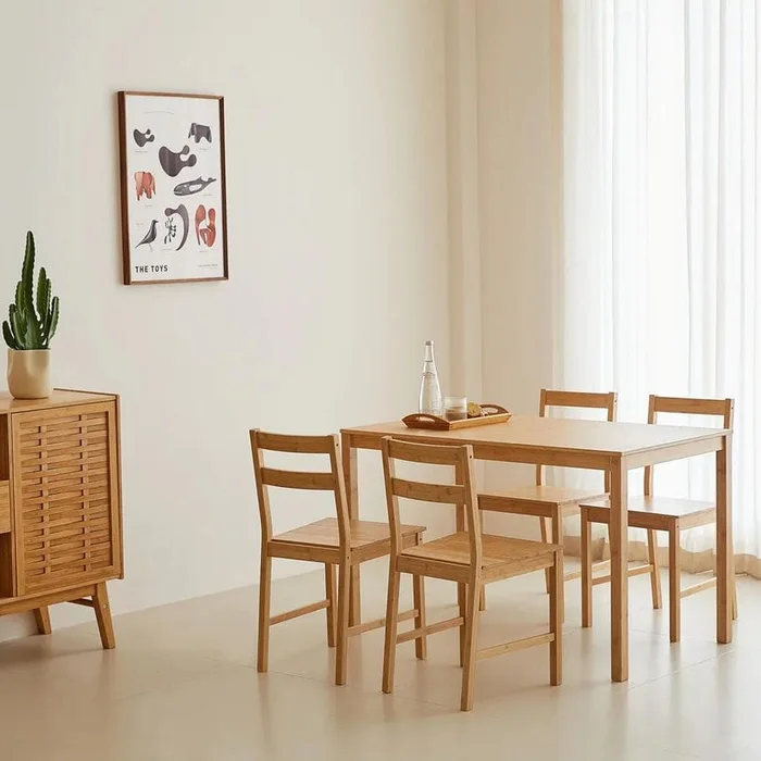 Juego Comedor Nápoles (Incluye Mesa + Sillas) en Madera natural - Muebles, Uruguay | Uruguay Bamboo, vista 4
