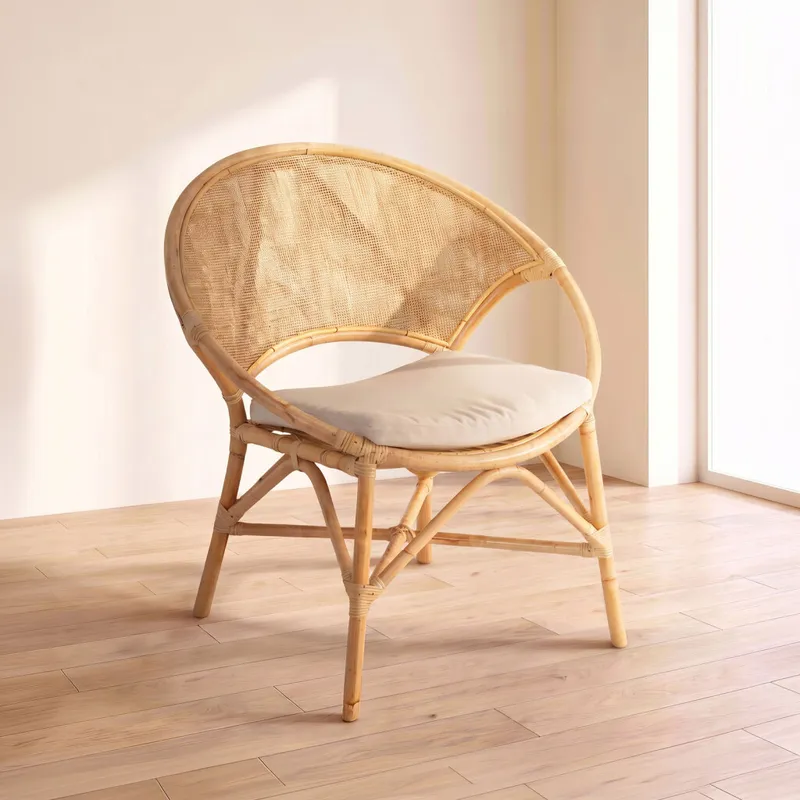 Butaca Rattan Natural-beige Nala Natural en Madera natural - Sillones y sofás, Uruguay | Divino