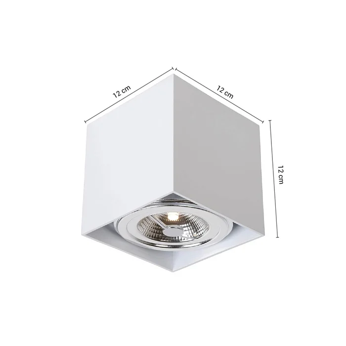 Downlight Lux Cuadrado AR111 Machado Blanco en Blanco - Lámparas colgantes, Uruguay | Serlux, vista 5