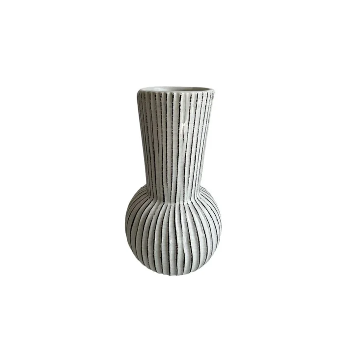 FLORERO LINES 11X11X20CM BLANCO en Blanco - Jarrones, Uruguay | Koz