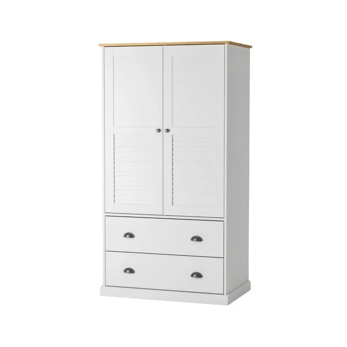 Ropero 2 Puertas - 2 Cajones - Línea Oslo - Blanco en Blanco - Roperos y placares, Uruguay | Ecowood