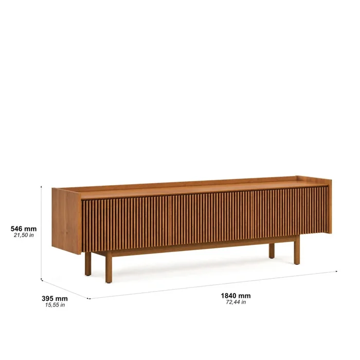 Rack de TV Dune Ripiado 1.8 - Línea Nevada - Marrón en Madera natural - Muebles para TV, Uruguay | Ecowood, vista 4