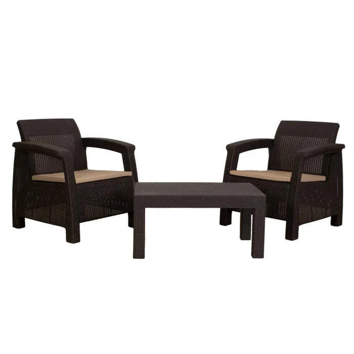Set Living Exterior Polipropileno Marron Turim en Marrón - Muebles para el exterior, Uruguay | Divino, vista 2