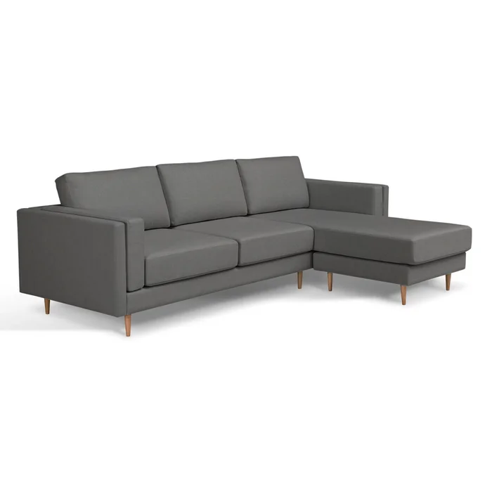 Sillón Con Chaise 3 Cuerpos Tela-premium Gris Easy Clean Luxor Gris Osc en Gris - Sillones y sofás, Uruguay | Divino, vista 2