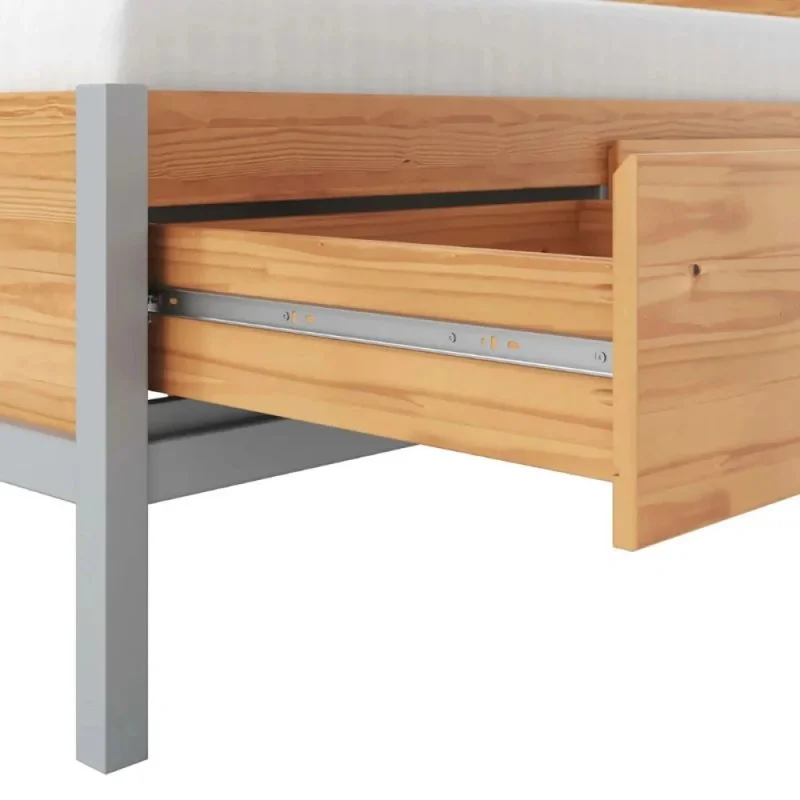 Cama 2 plazas - Madera Maciza Pino/Gris - Siena en Gris - Dormitorio, Uruguay | Ecowood, vista 3