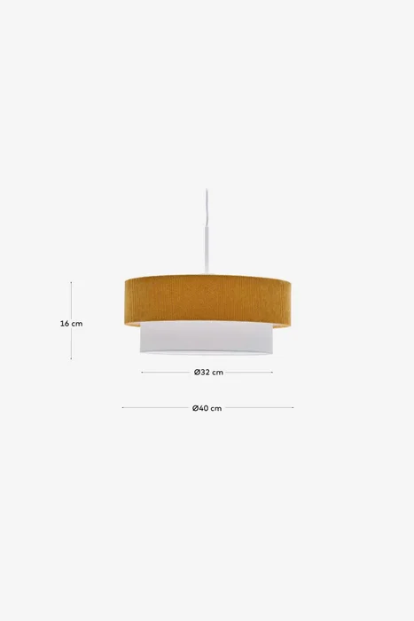 Lámpara de techo Bianella de algodón - y pana mostaza Ø 40 cm en Amarillo - Lámparas colgantes, Uruguay | Kavehome, vista 6