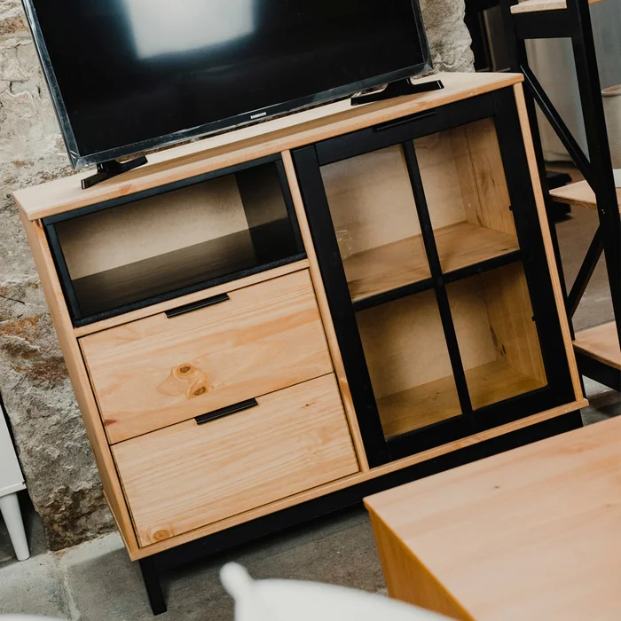 Aparador Bargueño Rack Living Comedor Madera Línea Denver en Madera natural - Muebles para TV, Uruguay | Ecowood, vista 2