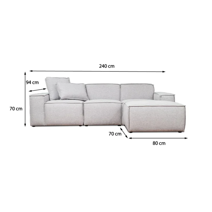 Sofá Arizona Ottoman - 3 cuerpos - Gris en Gris - Sillones y sofás, Uruguay | Walnut, vista 5