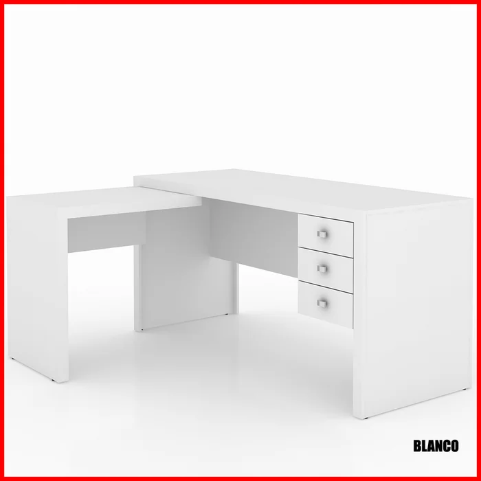 Escritorio esquinero 3 cajones – ME 4106 - Escritorios y sillas de escritorio, Uruguay | Punto Unión, vista 2