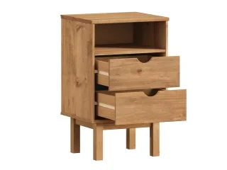 Mesa de Luz 2C y espacio Mel/Gris Linea Nordica en Madera Maciza en Madera natural - Mesas de luz, Uruguay | Quesal, vista 4