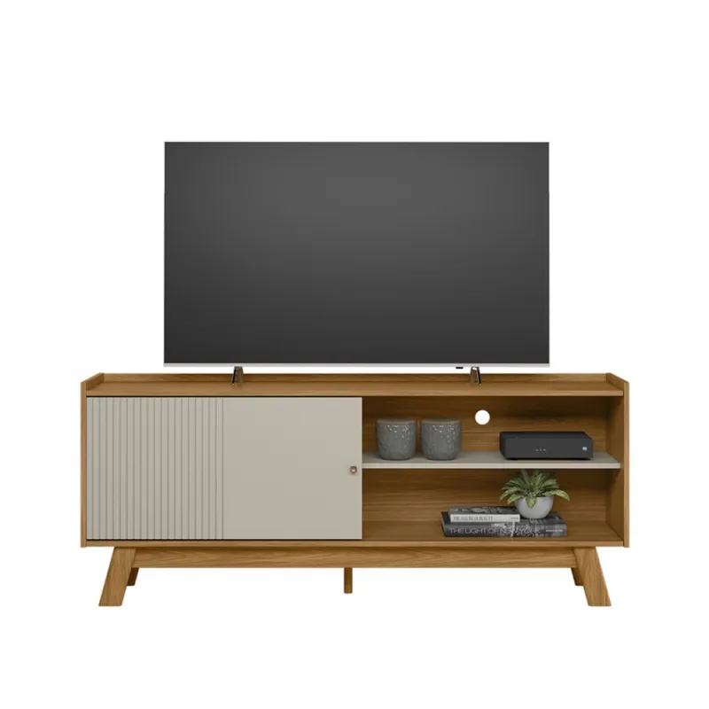 LINEA- RACK AURUM PARA TV 65" NATURE OFF WHITE en Off-white - Muebles para TV, Uruguay | Alfa Ventas