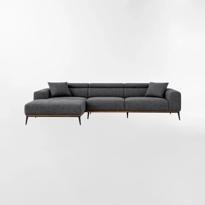 Sofá con chaise DUNA TELA Gris IZQUIERDO en Gris - Sillones y sofás, Uruguay | Viasono, vista 2
