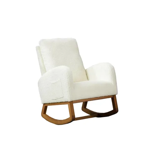 Poltrona mecedora - Wind - Blanco/Nogal en Blanco - Sillones y sofás, Uruguay | Rústico Hogar