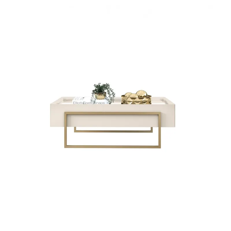 Mesa De Living Vidrio Y Metal - Pilar - Blanco en Blanco - Mesas de living, Uruguay | Rústico Hogar