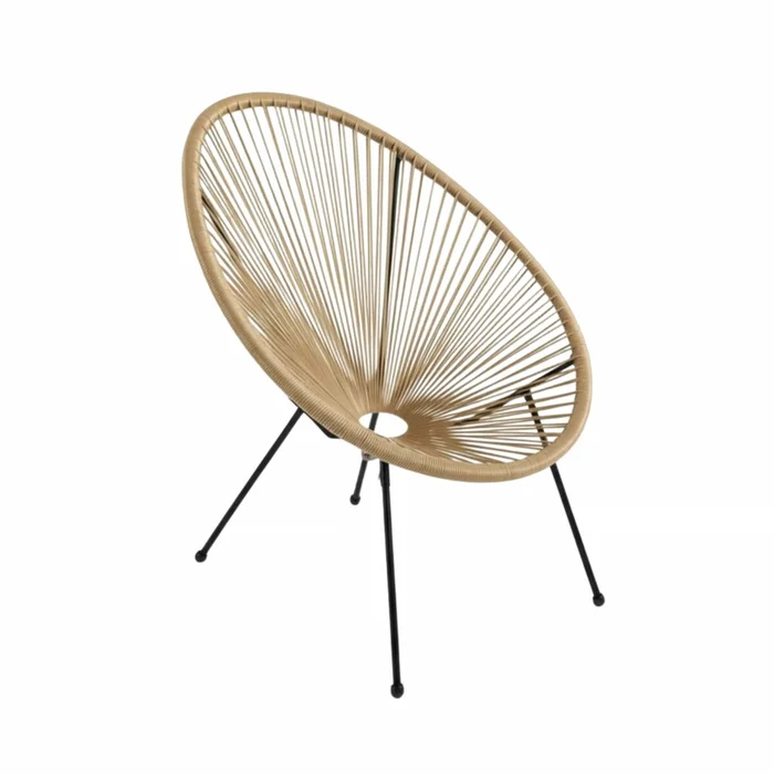 Silla Simil Rattan Ovalada - Beige en Beige - Muebles para el exterior, Uruguay | Rústico Hogar, vista 2