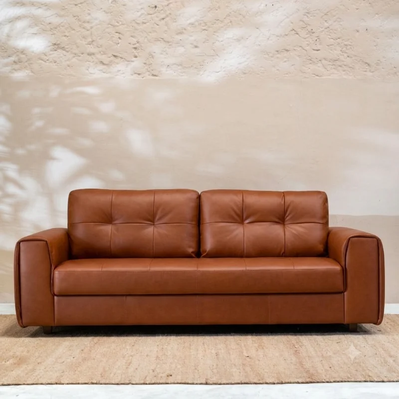 Sofá Sillón 100% Cuero - Raffaello 3 Cuerpos Amarula en Marrón - Sillones y sofás, Uruguay | Berna Home, vista 3