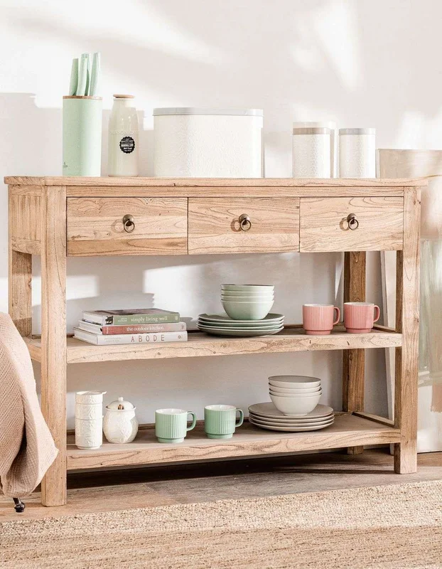 APARADOR / MESA DE ARRIMO OLMO - 1.20 MTS en Madera natural - Bibliotecas, Uruguay | La Iberica, vista 10
