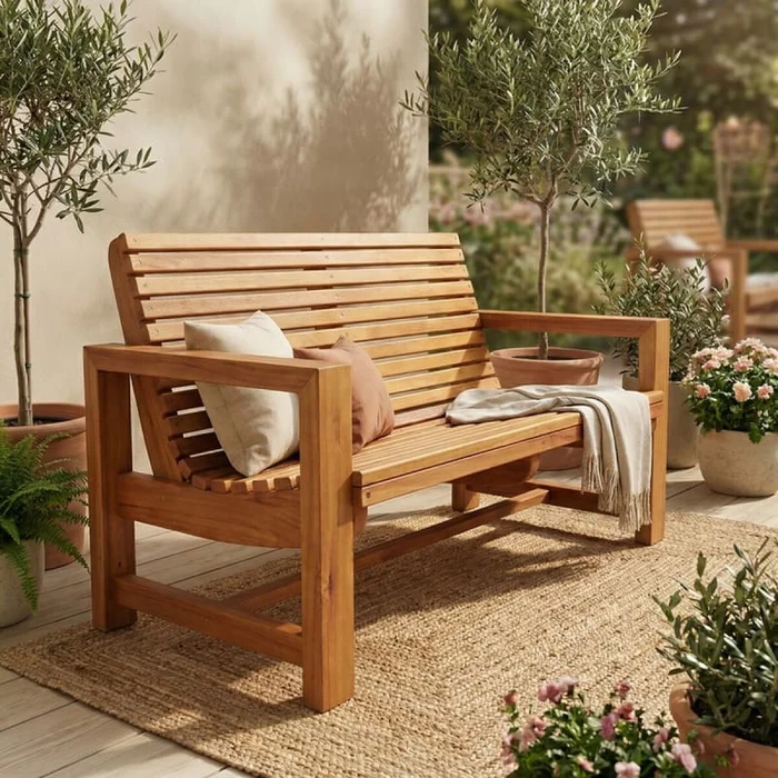 Sillón curvo 2 cuerpos exterior — Serra Amoblamientos en Madera natural - Muebles para el exterior, Uruguay | Serra Amoblamientos, vista 5