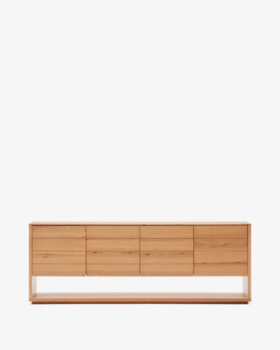 Aparador Alguema - 4 puertas en chapa de roble con acabado natural 200 x 74 cm en Madera natural - Aparadores y recibidores, Uruguay | Kavehome, vista 7