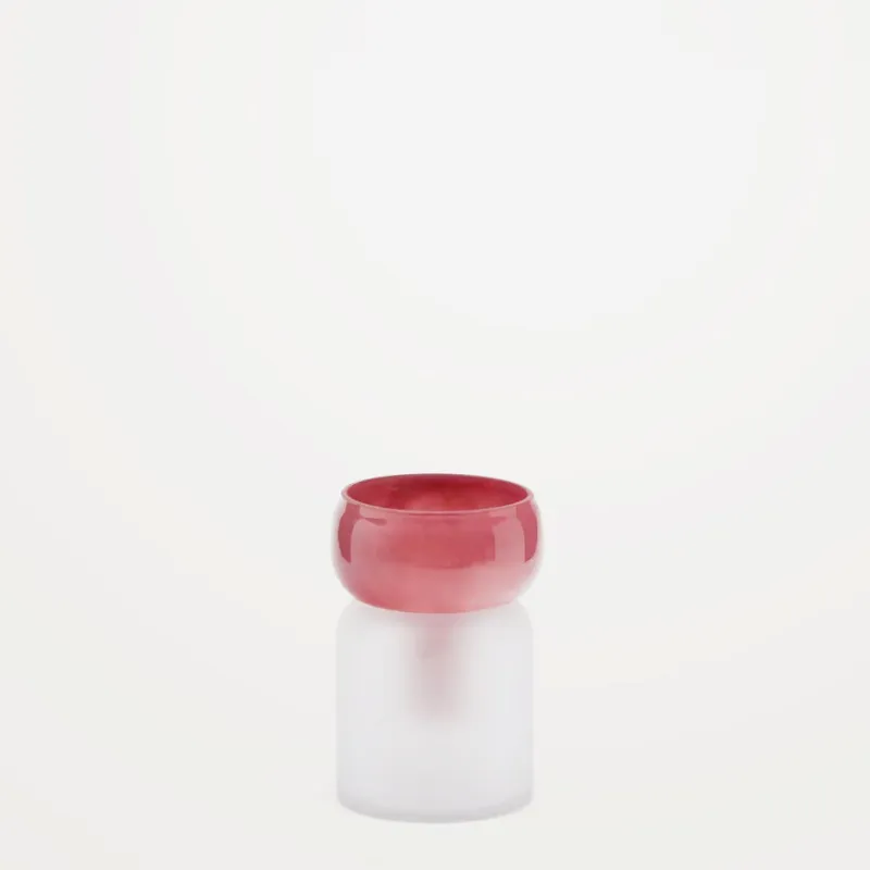 Jarrón Kelse de vidrio transparente y rosa 19 cm en Rosa - Jarrones, Uruguay | Kavehome