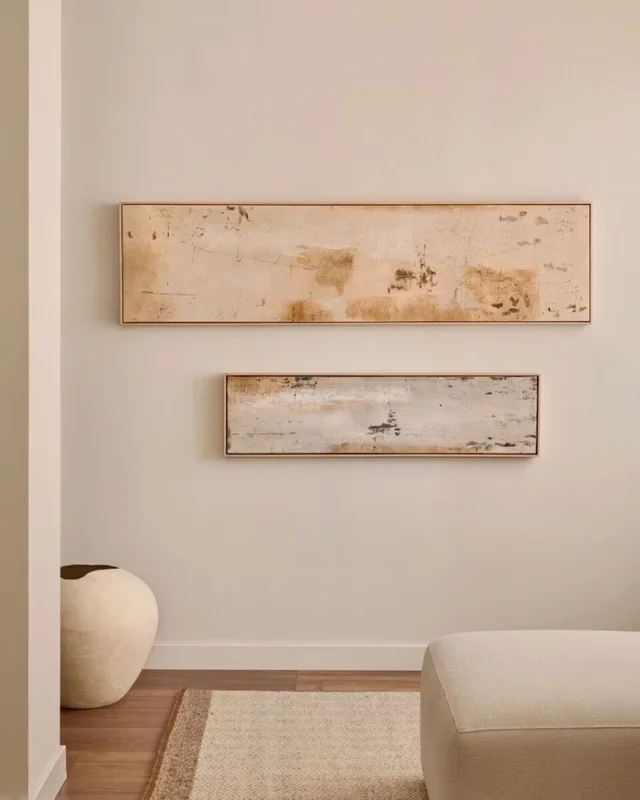 Cuadro abstracto Silpa beige oscuro - 182 x 47 cm en Beige - Decoración de pared, Uruguay | Kavehome, vista 3