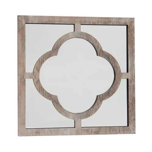 ESPEJO DISEÑO FLOR 40X40CM PATINA BLANCO MADERA en Blanco - Espejos, Uruguay | Decohogar