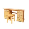 Escritorio - 5 Cajones + 1 Puerta + BANCO Nogal en Madera natural - Escritorios y sillas de escritorio, Uruguay | Ecowood, vista 2 de 4
