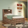 Cama 1 Plaza Con 2 Cajones Y Estanteria Jatoba - Dormitorio, Uruguay | Lais Muebles, vista 3 de 3
