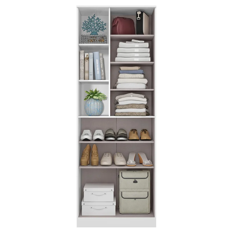 Multiuso Organizador Zapatera Lince 2 Puertas 7 Estantes con Nichos - Blanco en Blanco - Roperos y placares, Uruguay | Mulata, vista 3