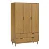 Ropero - 3 Puertas - 4 Cajones - Línea Nórdica - Roble en Madera natural - Roperos y placares, Uruguay | Rústico Hogar, vista 1 de 4