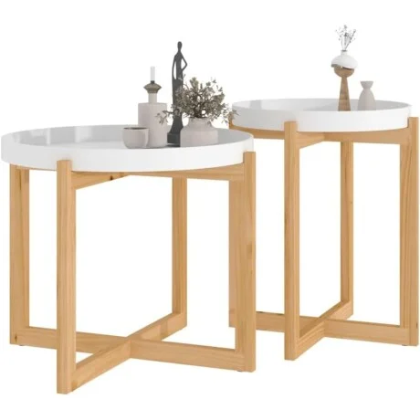 Set de mesas Upsala en Blanco - Mesas de living, Uruguay | La Cueva Muebles, vista 9