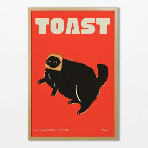 Cat - Toast en Rojo - Láminas, Uruguay | La Cuadrería